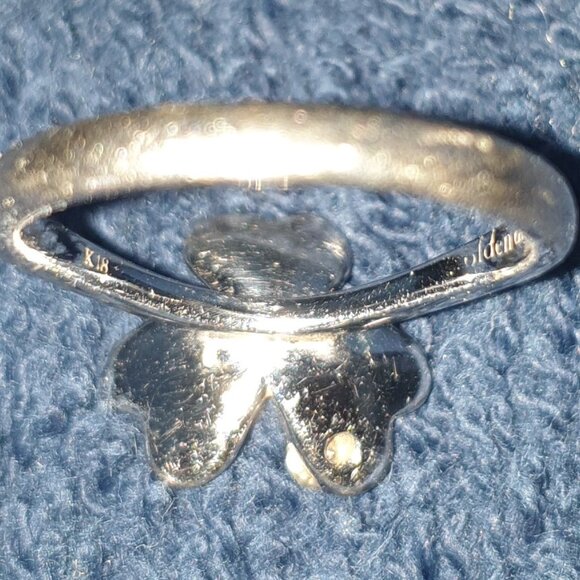 Elegant Vintage18k White Gold High-Quality Diamond Golden Dew Flower Ring - Picture 2 of 14